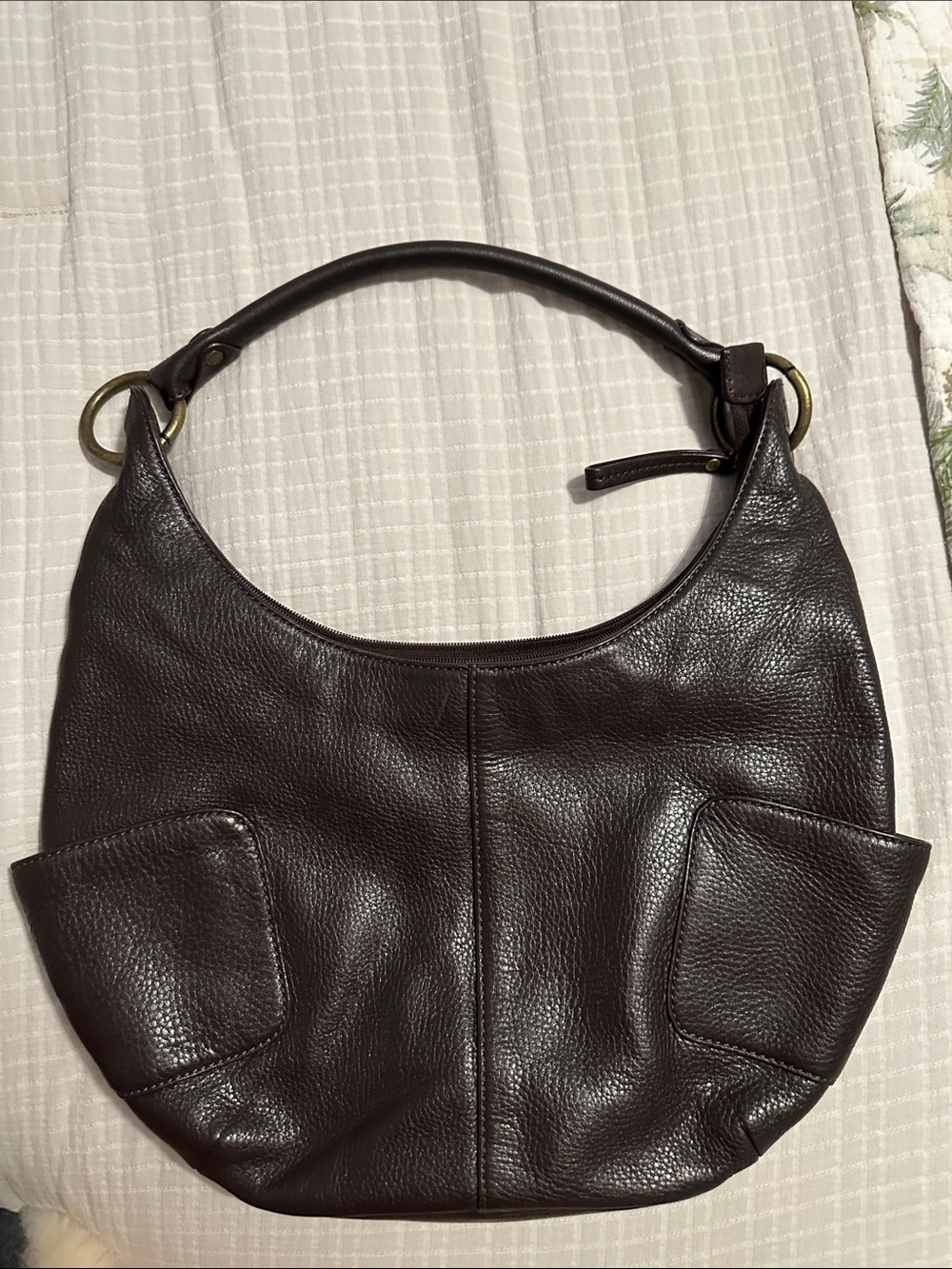 HOBO Dark Brown Leather Hobo Shoulder Bag
